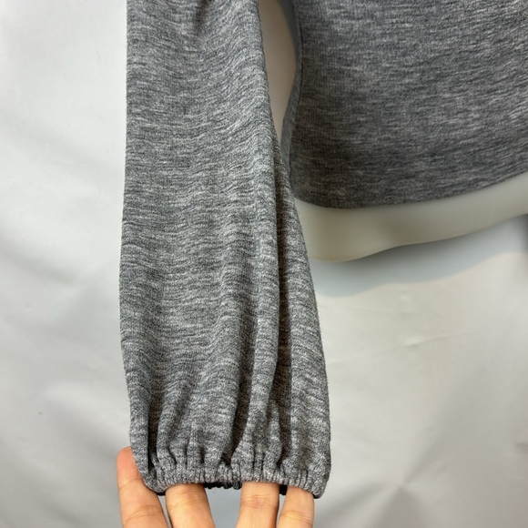 Lovers + Friends Blakely Heather Gray Square Neck Balloon Sleeve Sweater Sz XS - Picture 8 of 12